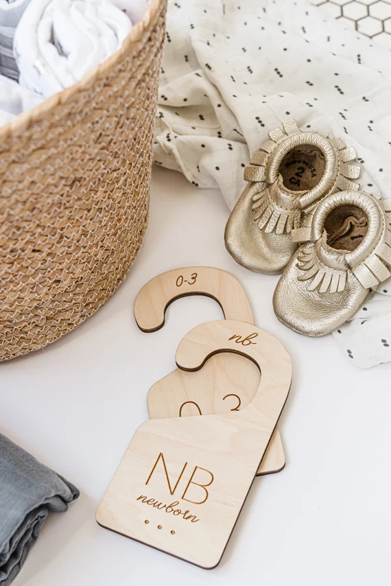 Baby Closet Dividers Handmade Wood | Wooden Baby Gifts | Closet Size Markers for Babies | Unique ... | Etsy (US)