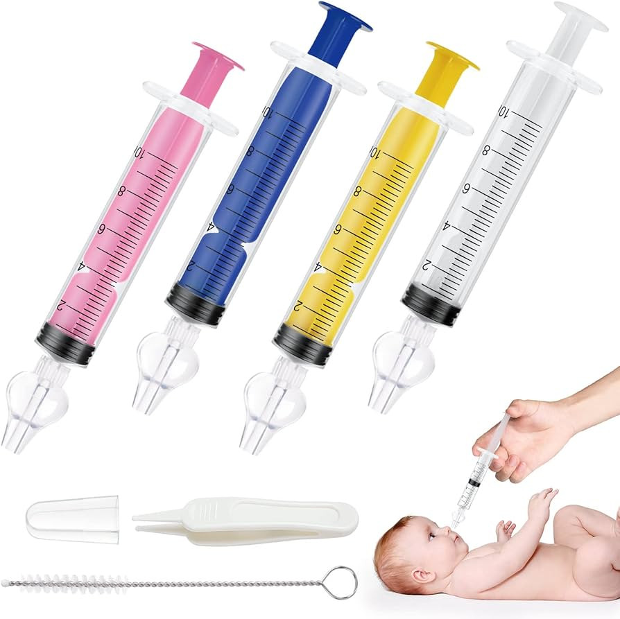 Baby Nasal Irrigator,4PCS Nasal Syringe for Baby,Colorful Syringe Nasal Irrigator with Tweezers &... | Amazon (US)