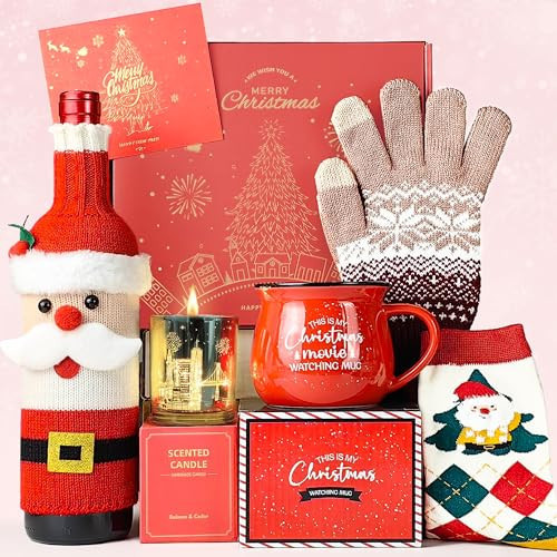 Christmas Gifts for Women, Womens Christmas Gifts 2024 Christmas Gifts for Coworker Best Friend Teacher, Merry Christmas Gifts Basket Set Unique Christmas Gift Ideas with Christmas Mug | Amazon (US)