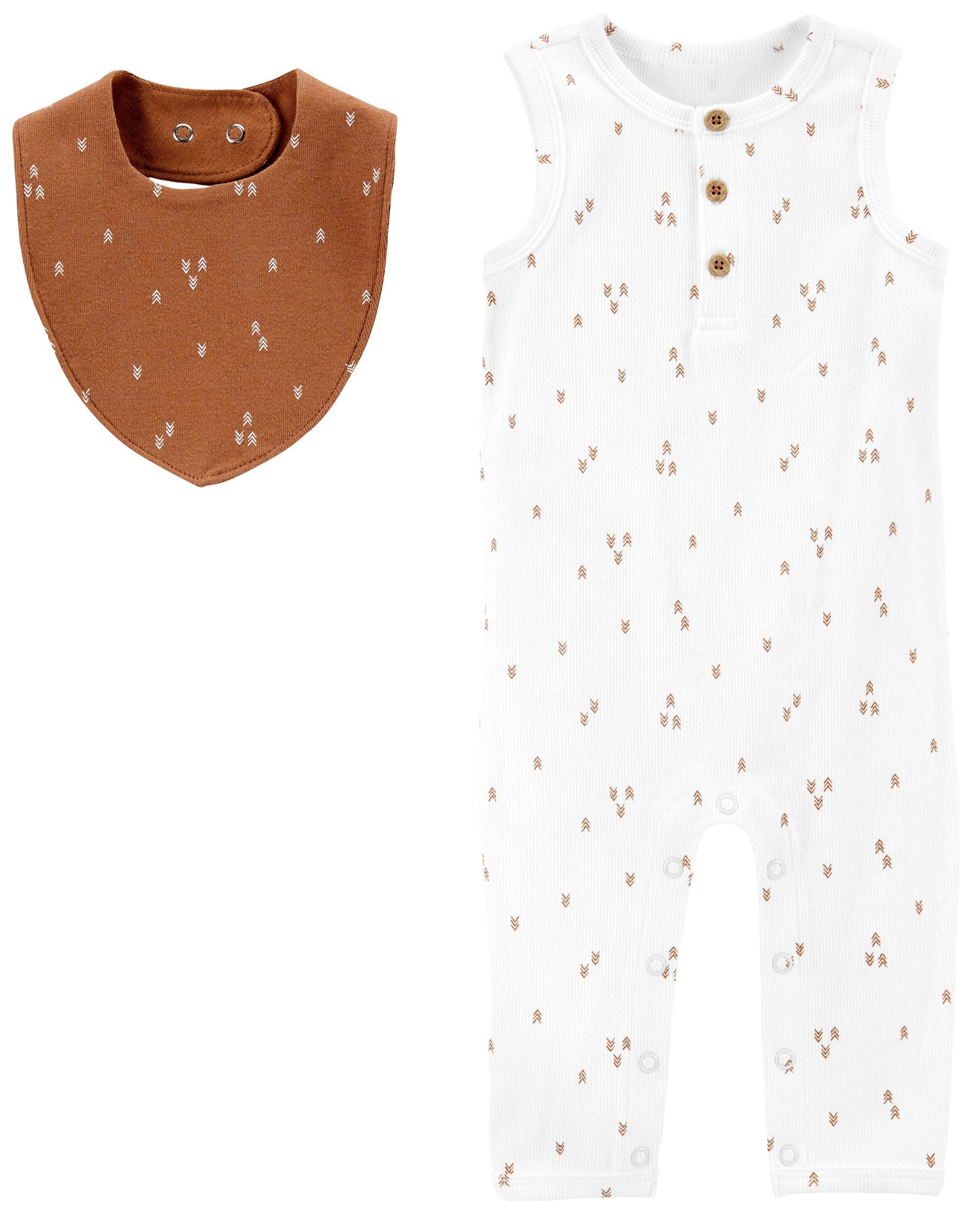 2-Piece Jumpsuit & Bandana Bib Set | Carter's