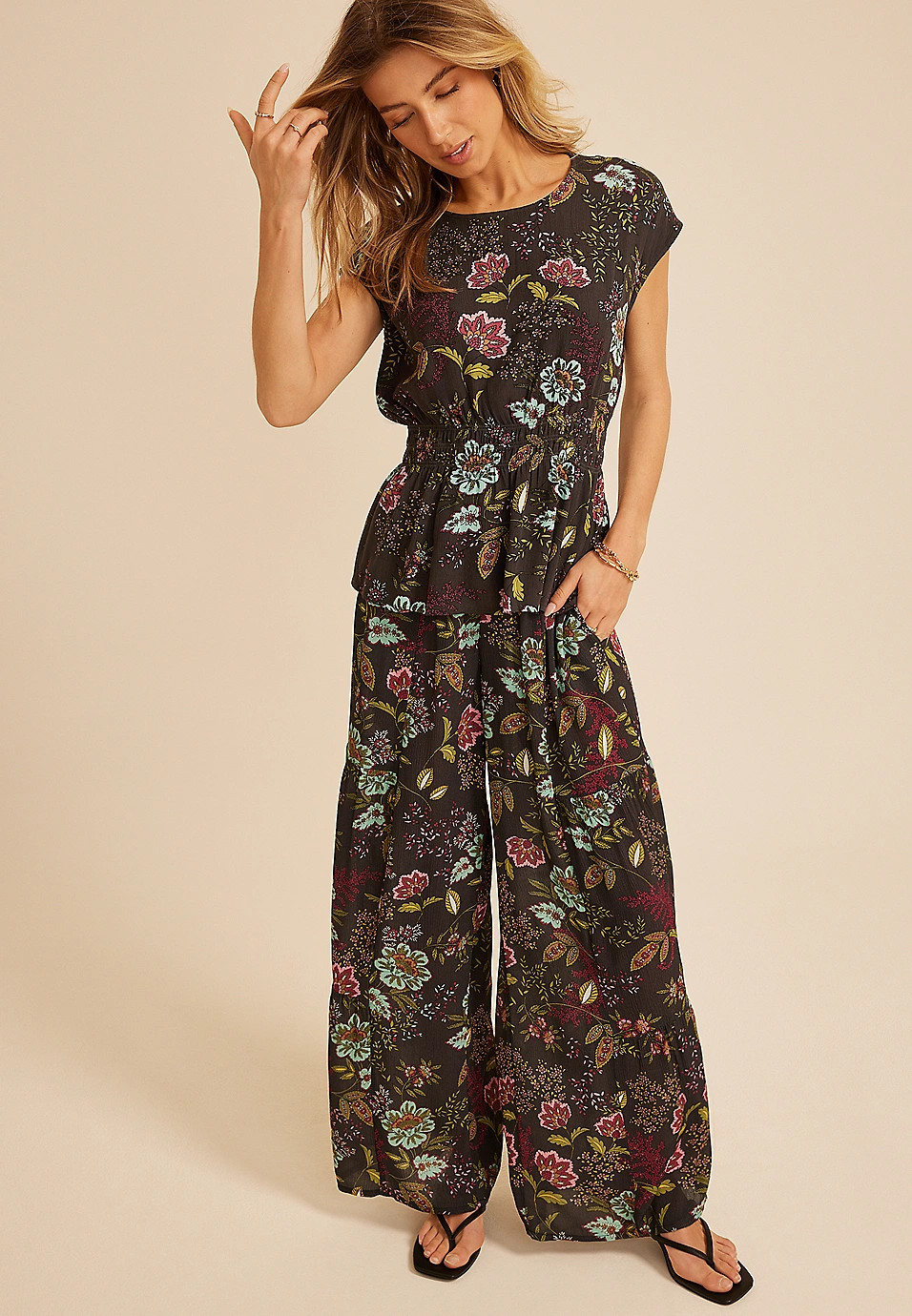 Printed Palazzo High Rise Pant | Maurices