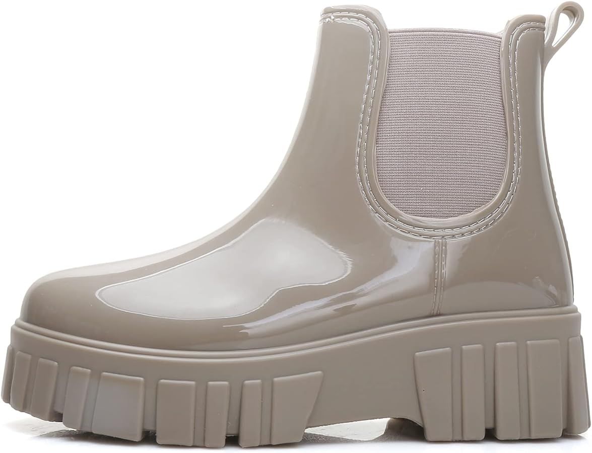 RIUETAR Rain Boots for Women Men, Comfort Lightweight Waterproof Garden Boots, Platform Rubber Ch... | Amazon (US)