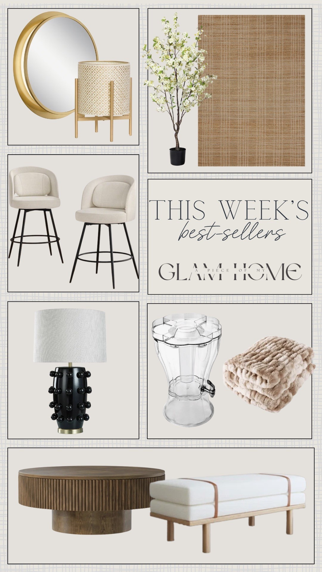 This weeks best sellers for the home! Spring, modern, chairs, Lamp, look for less, blanket, dispenser for drinks. Rug, Amazon, Wayfair, Lowe’s, Home Depot 

#LTKU #LTKSeasonal #LTKHome