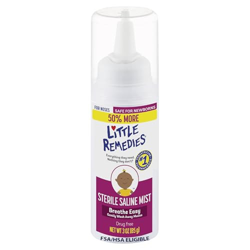 Little Remedies Sterile Baby Saline Nasal Mist, Safe for Newborns to Relieve Stuffy and Dry Noses, 3 Fl Oz | Amazon (US)