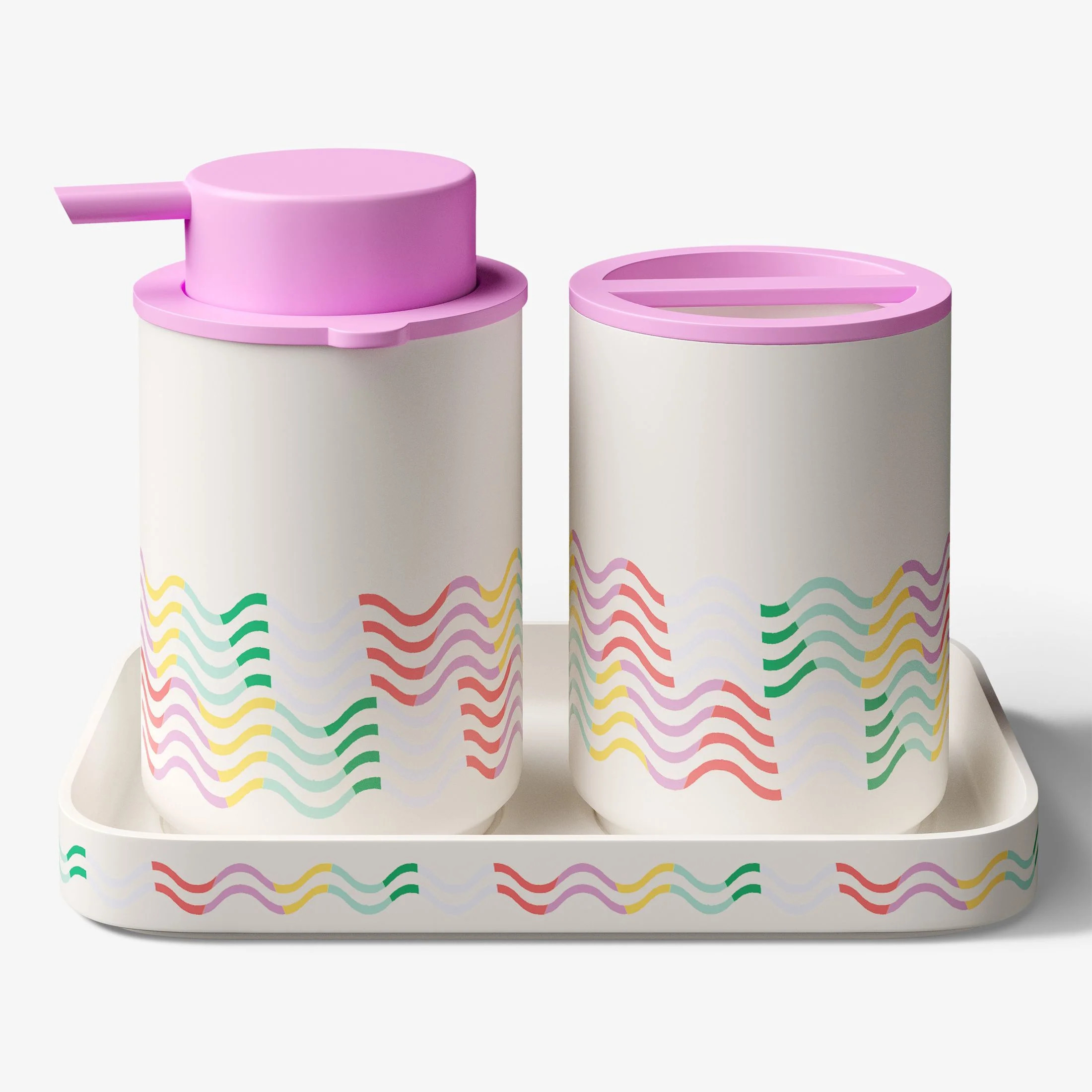 Mainstays Kids Bath Accessory Set, 3 Pieces, Wavy | Walmart (US)