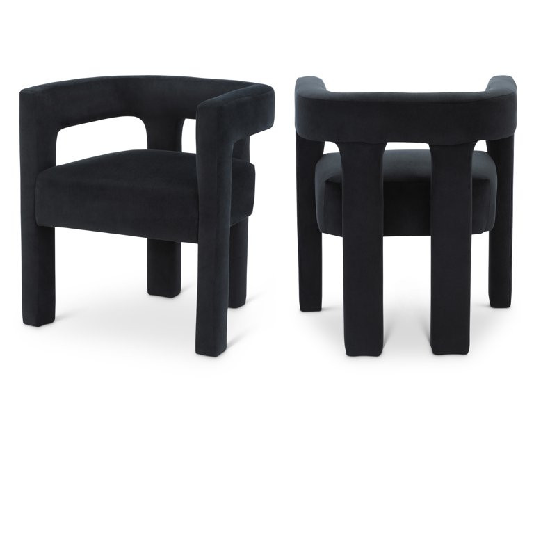 Meridian Furniture Athena Black Velvet Dining Chair | Walmart (US)