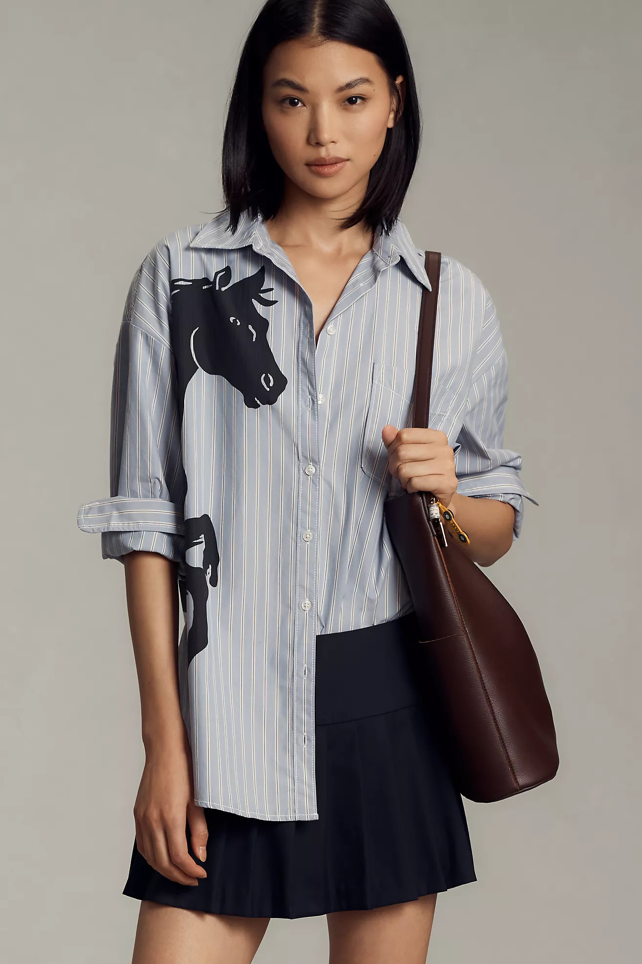 The Bennet Buttondown Shirt by Maeve: Horse-Print Edition | Anthropologie (US)