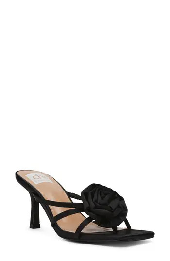 DV by Dolce Vita Zelly Rosette Sandal in Black at Nordstrom Rack, Size 12 | Nordstrom Rack