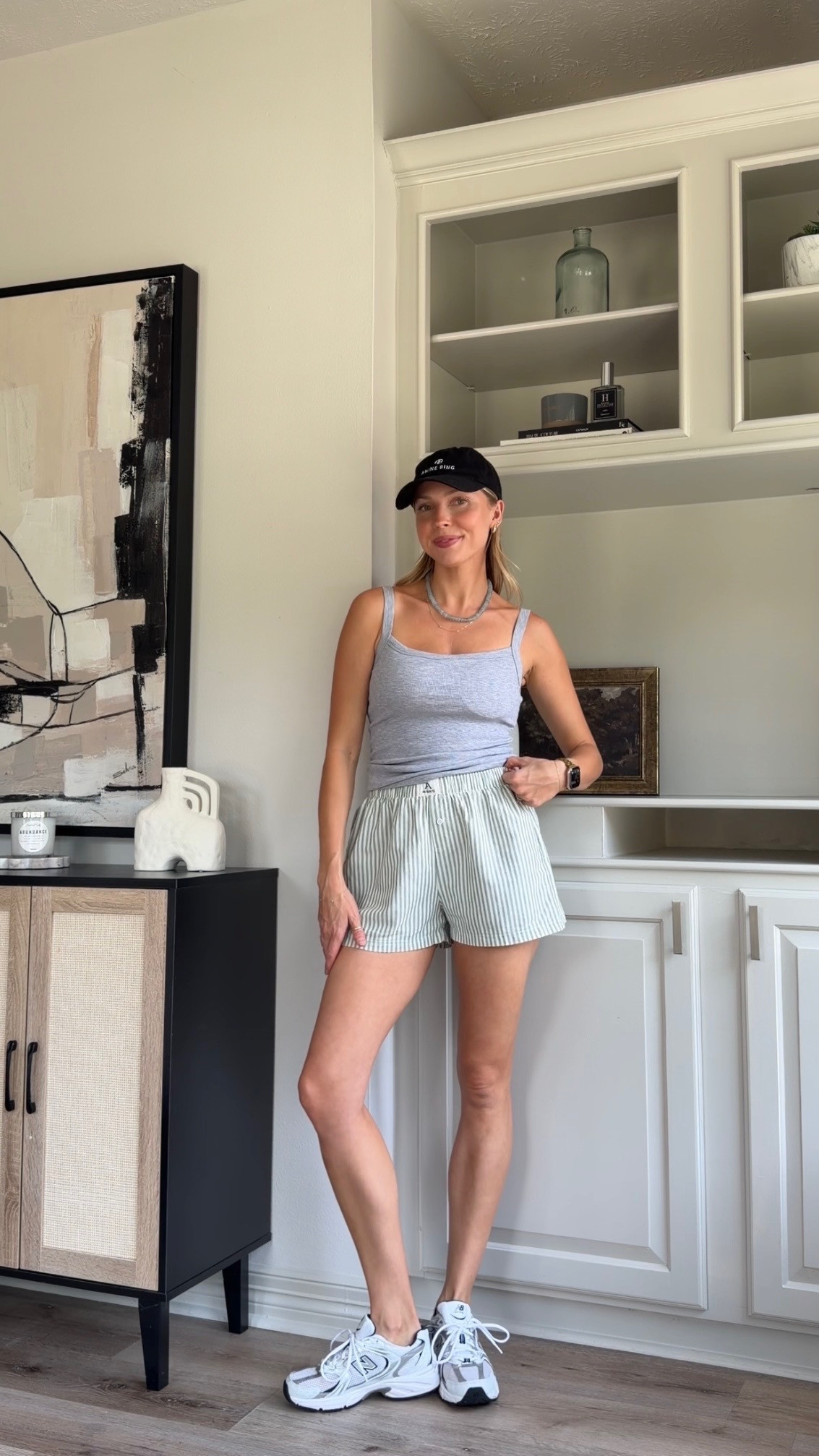 Summer capsule outfit | M boxer shorts + S in bra tank 

 #LTKootd #LTKmomlife #LTKTall