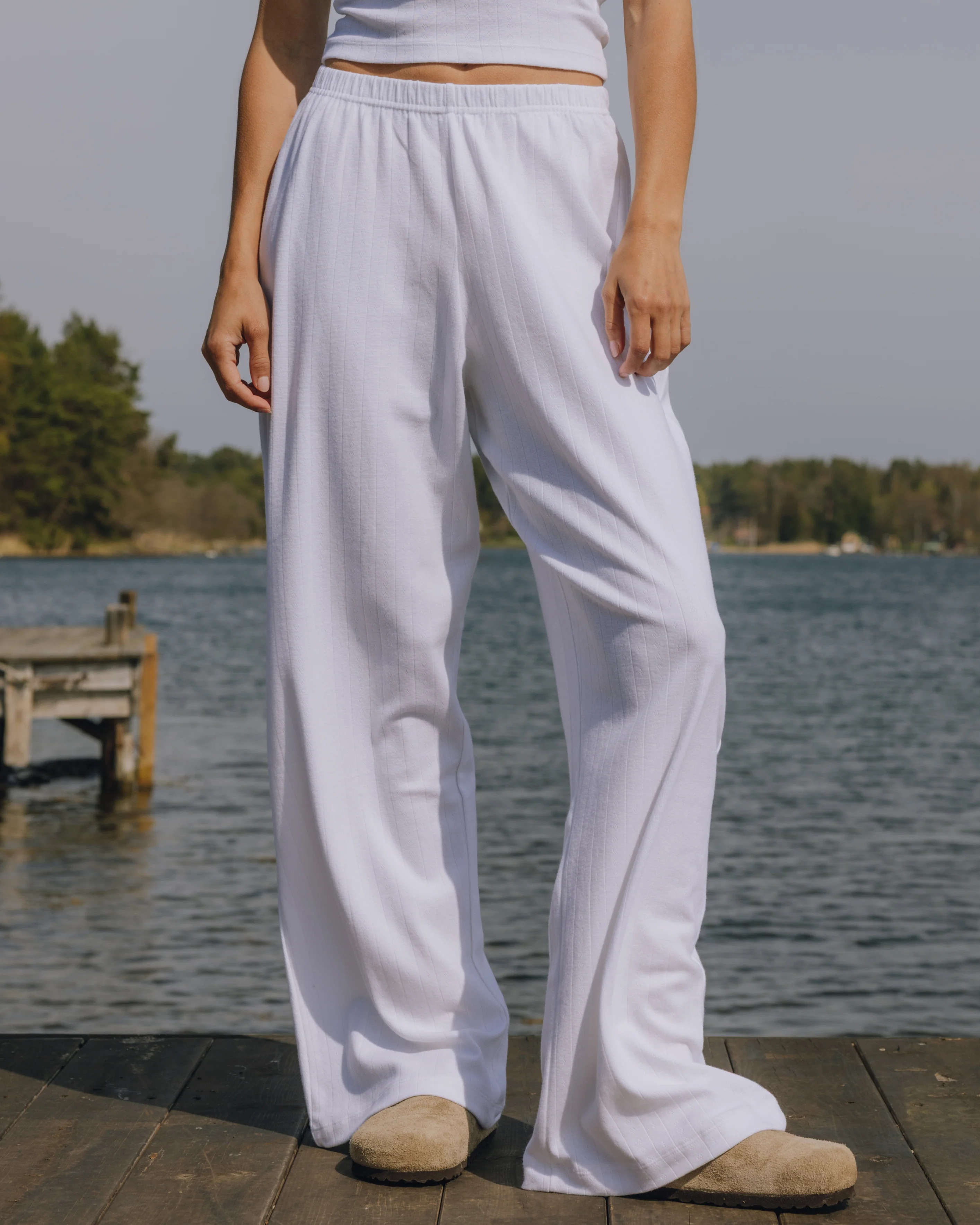 Pointelle Pants - White | Daily Drills LLC