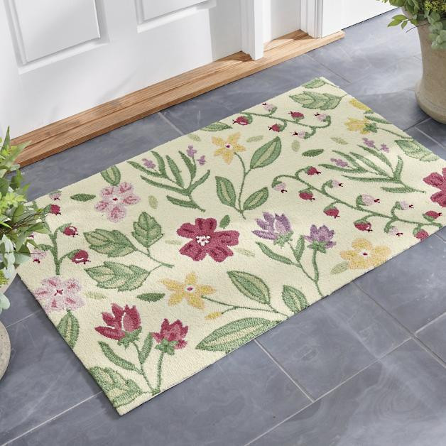 Spring Garden Hooked Door Mat | Grandin Road | Grandin Road