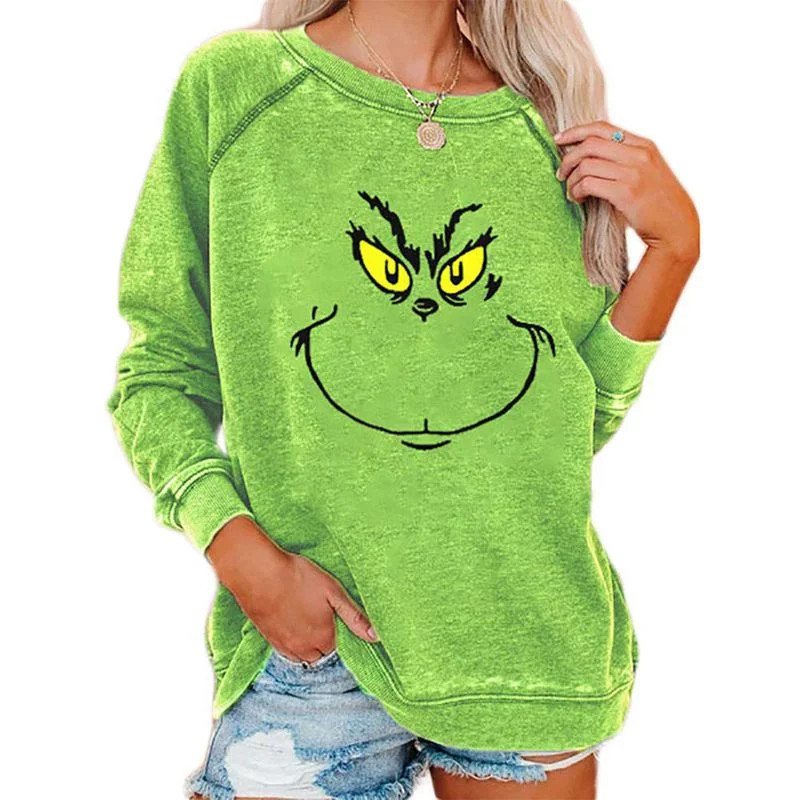 SHIYAO - SHIYAO New Christmas Grinch Printed Long Sleeve Sweatshirt Women - Walmart.com | Walmart (US)