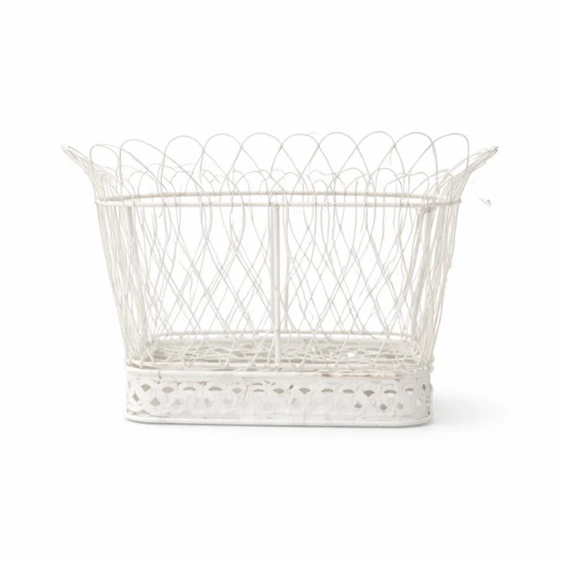 Xumar Square White French Wire Basket, Small | Wayfair North America