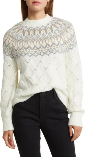 Wit & Wisdom Fair Isle Pointelle Sweater | Nordstrom | Nordstrom