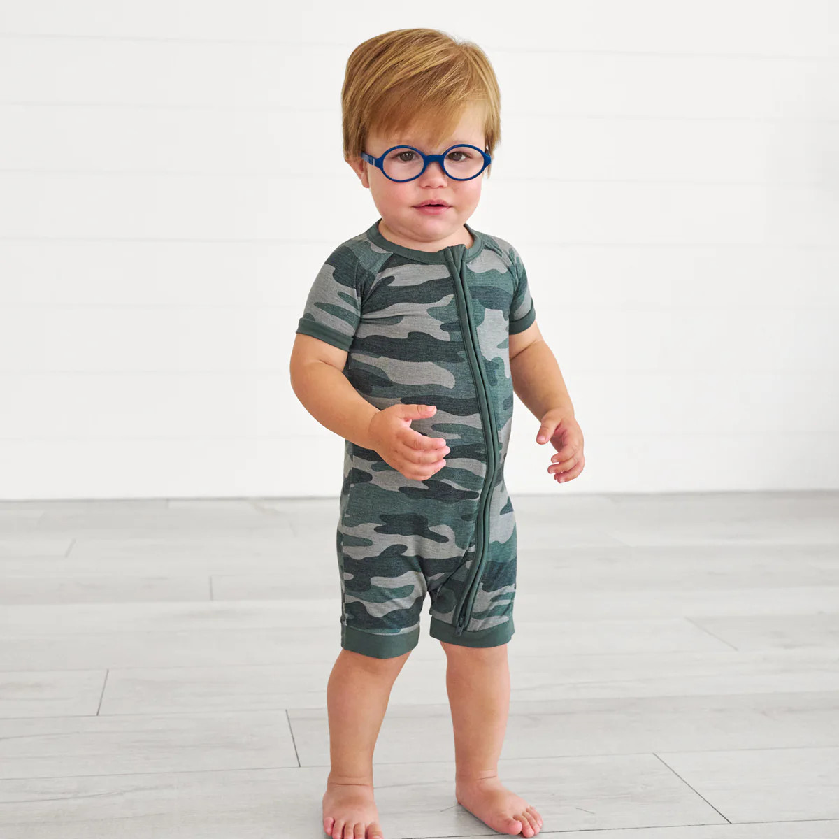 Vintage Camo Shorty Zippy | Little Sleepies