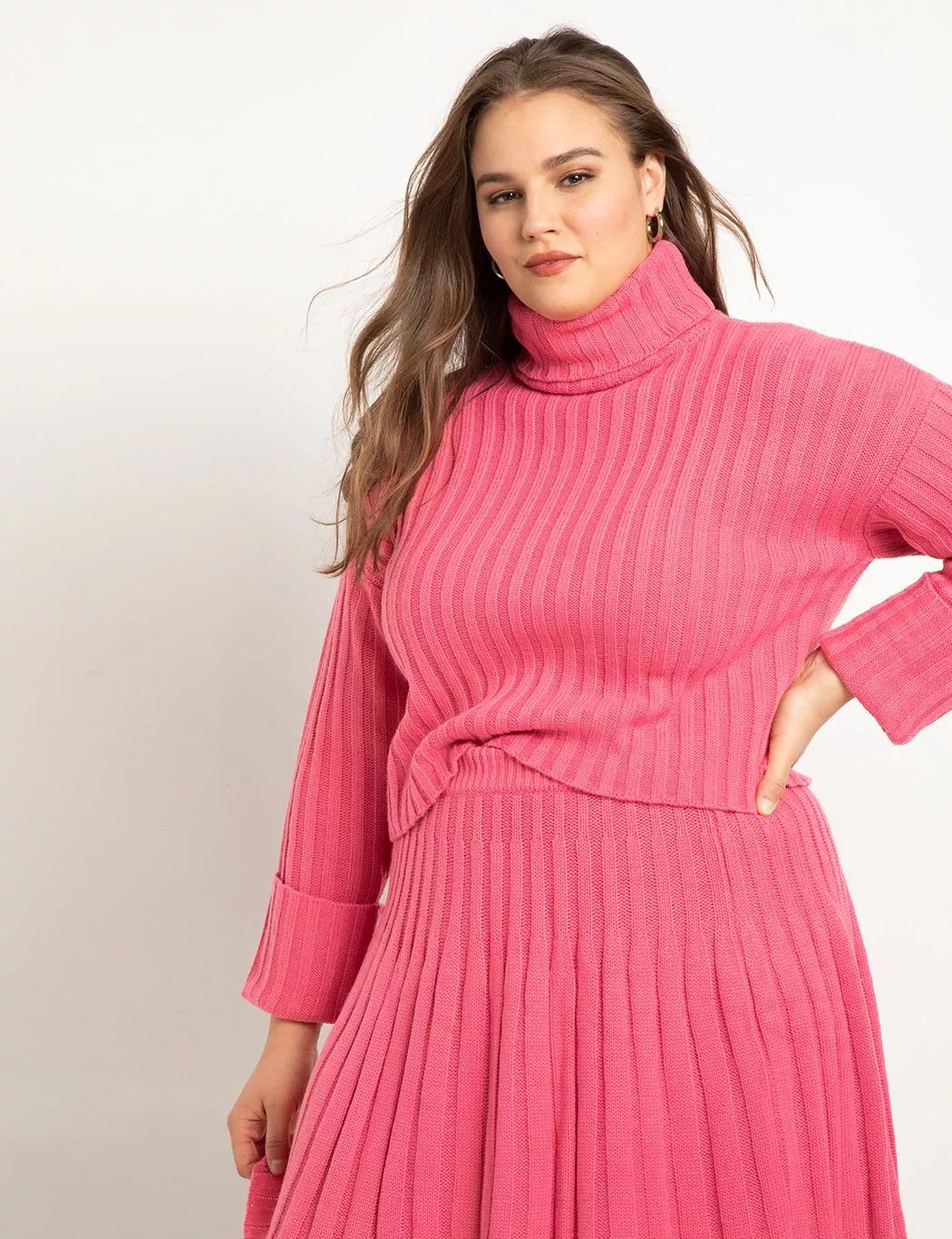 Cropped Turtleneck With Roll Cuff | Women's Plus Size Tops | ELOQUII | Eloquii