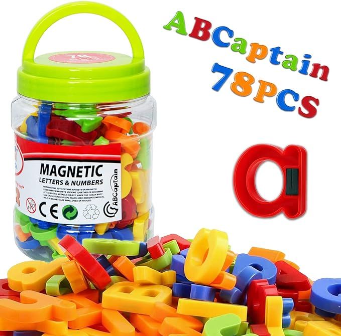 Amazon.com: ABCaptain Magnetic Letters Numbers Alphabet ABC 123 Fridge Magnets Preschool Educatio... | Amazon (US)