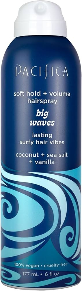 Pacifica Big Waves Coconut, Vanilla & Sea Salt Hairspray – Soft Hold Wavy Hair Texture Spray ... | Amazon (US)