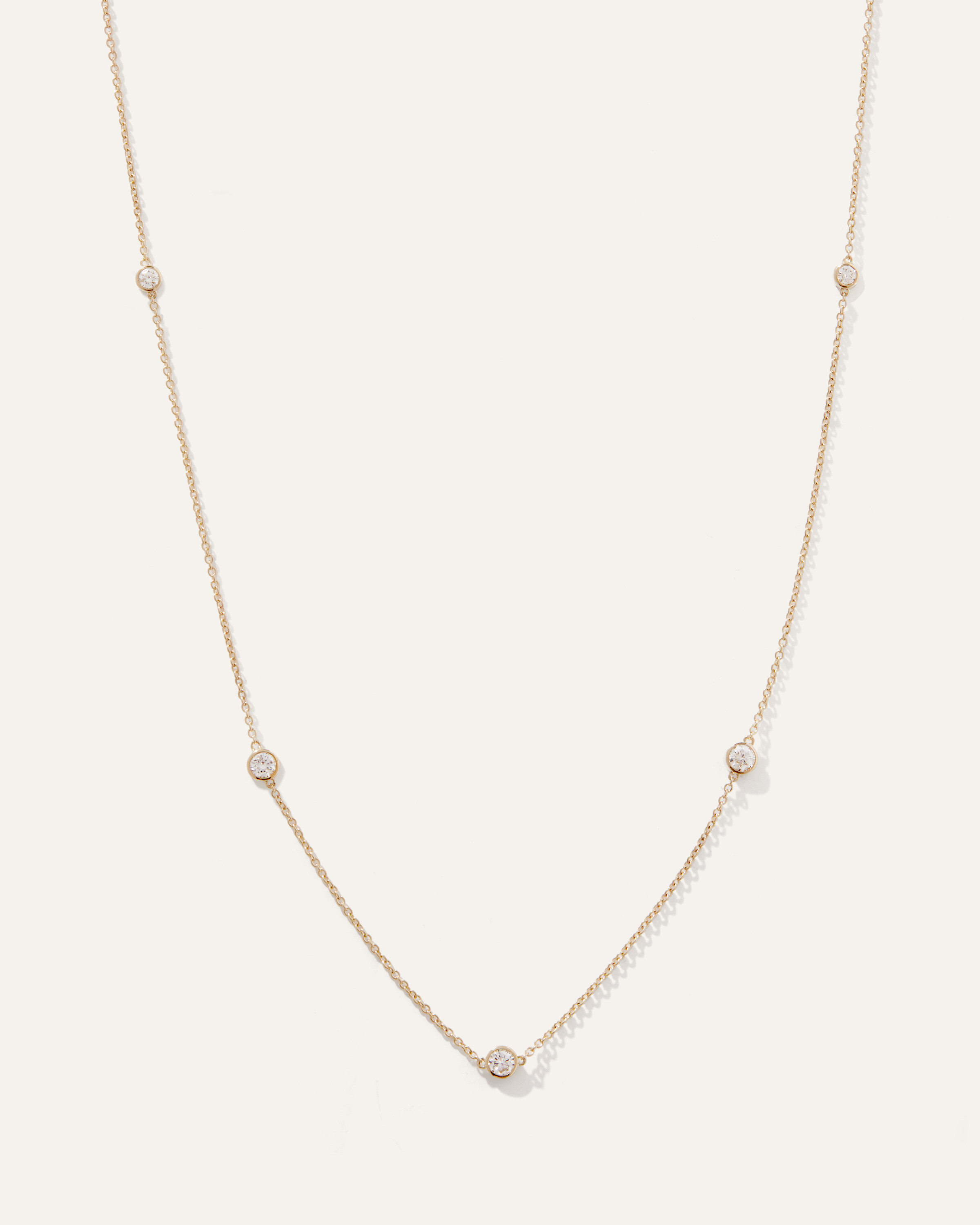 14K Gold Diamond Bezel Station Necklace | Quince