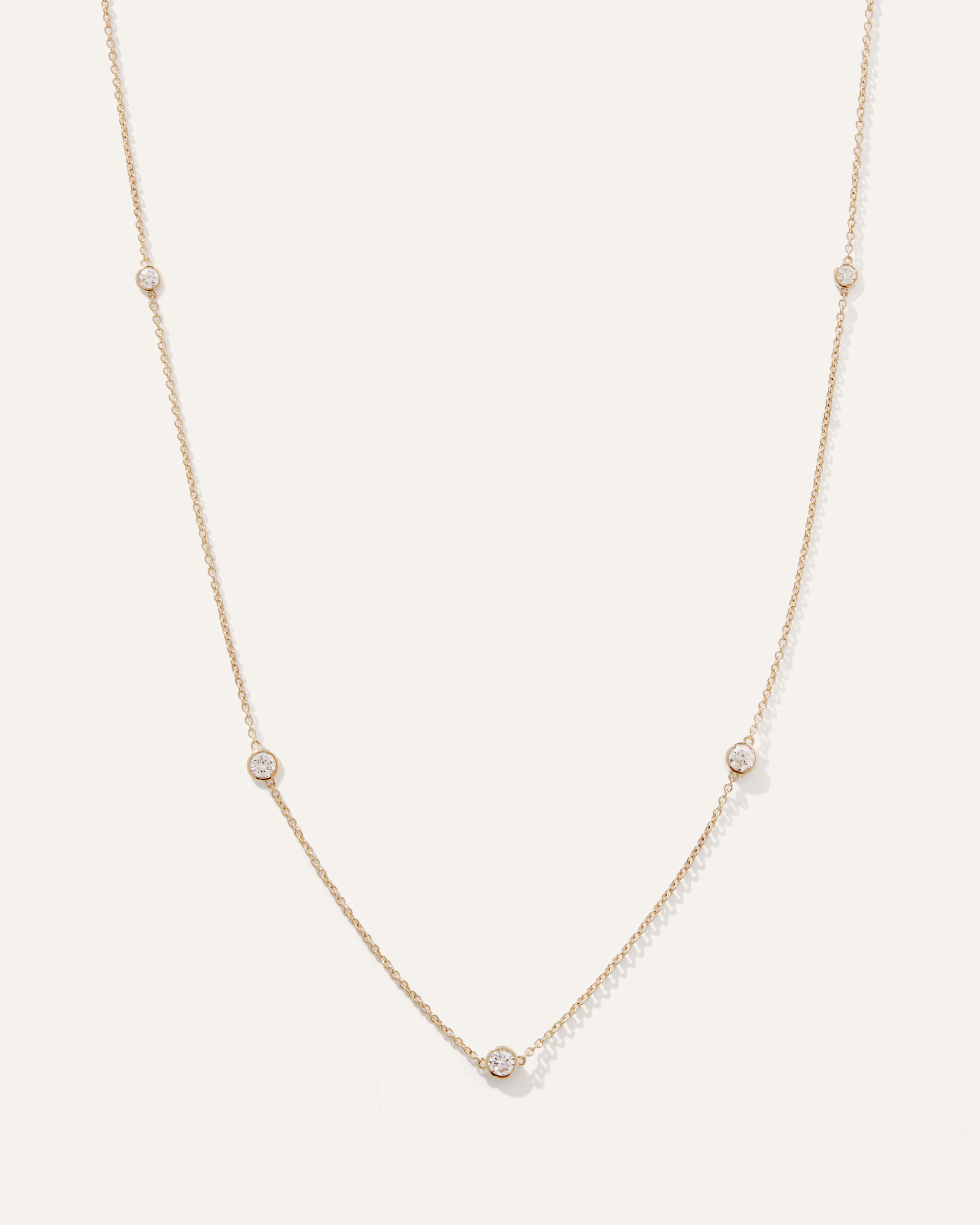 14K Gold Diamond Bezel Station Necklace | Quince