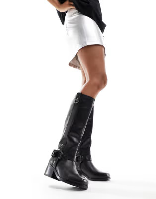 Bronx Rock-ey biker boots in black leather | ASOS (Global)