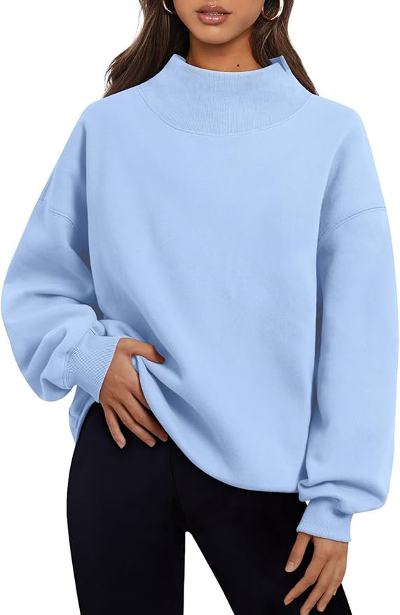Trendy Queen Womens Oversized Sweatshirts Turtleneck Pullover Long Sleeve Hoodies Tops Fall Fashi... | Amazon (US)