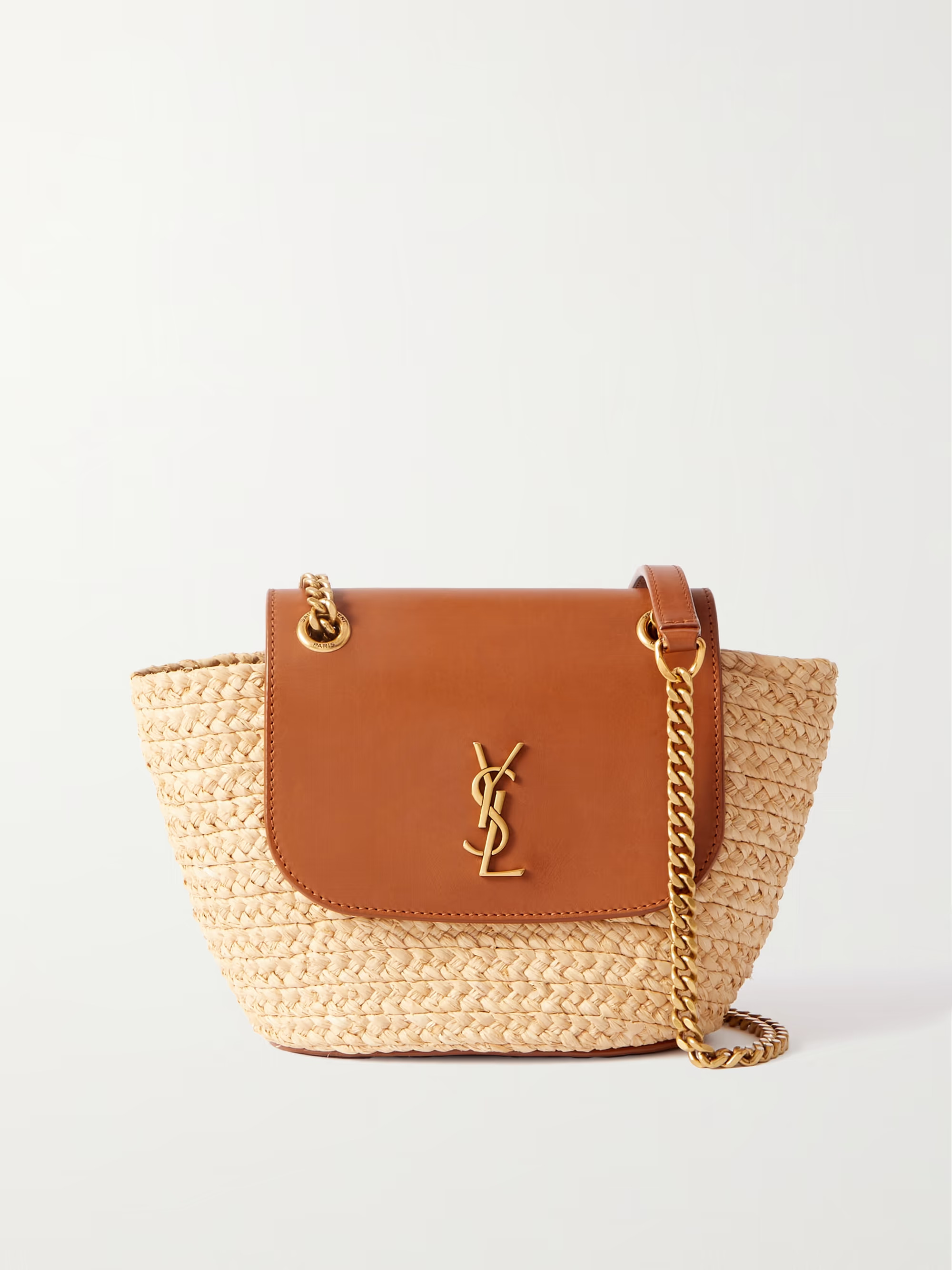 Manon mini leather-trimmed raffia shoulder bag | NET-A-PORTER (US)