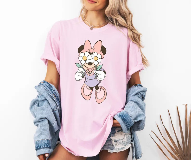 Comfort Colors Flower Minnie Mouse Shirt, Minnie Trip Shirt, Minnie Shirt, Disney Girl Trip Shirt | Etsy (Global)