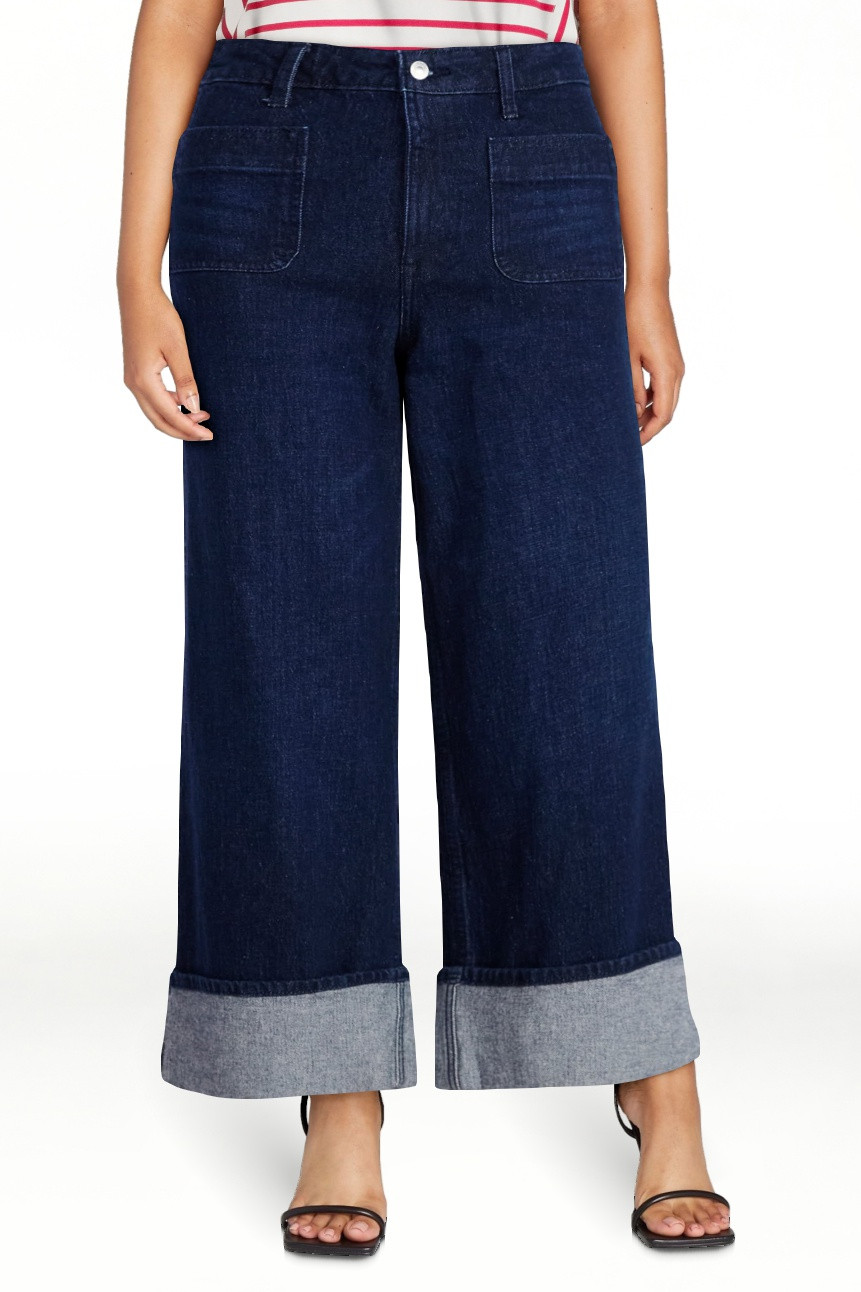 Free Assembly Women’s High Rise Cuffed Jean Pants with Patch Pockets, 30" Inseam, Sizes 0-28W | Walmart (US)