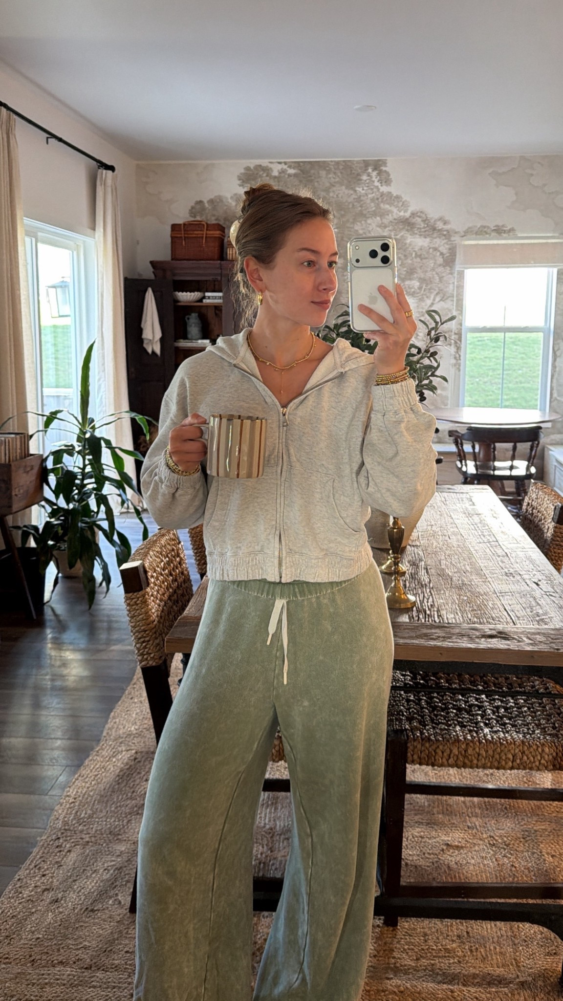 4/7/26 Lightweight Spring Loungewear

My current morning go-to 🤍 Wearing my new favorite Aerie lounge pants — super lightweight, flowy, and perfect for spring/summer (wearing size S, they do run a bit large).

Paired with my grey zip-up from Abercrombie (mine is older, so I’ll link a similar option).

Easy, comfortable, and perfect for slow mornings. Everything is linked here ✨

#LTKmorningroutine #LTKootd
