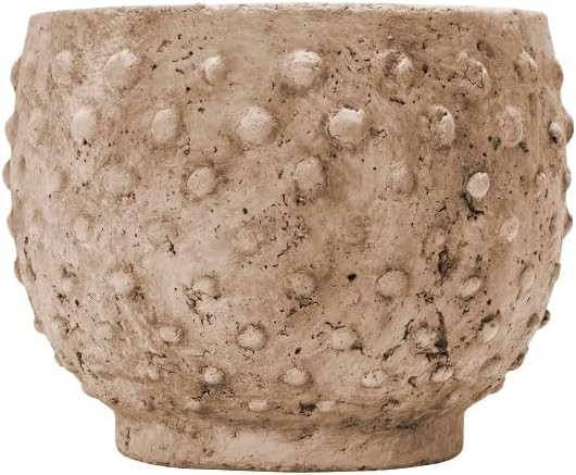 Creative Co-Op Sandstone Hobnail, Distressed Finish Planter Pot, 9" L x 9" W x 7" H, Beige | Amazon (US)