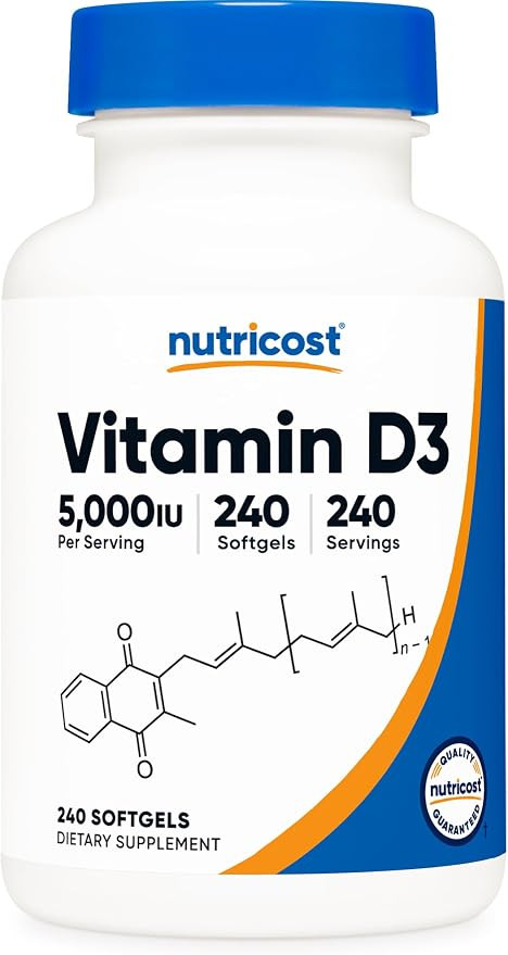 Nutricost Vitamin D3 5,000 IU (125mcg), 240 Softgels - Non-GMO and Gluten Free Vitamin D | Amazon (US)