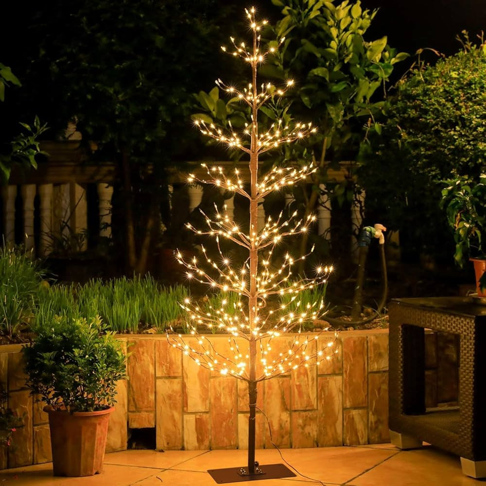 LED Tree Light 5ft 518L Warm White Artificial Tree Decoration for Bedroom Indoor Outdoor Home Fes... | Amazon (US)