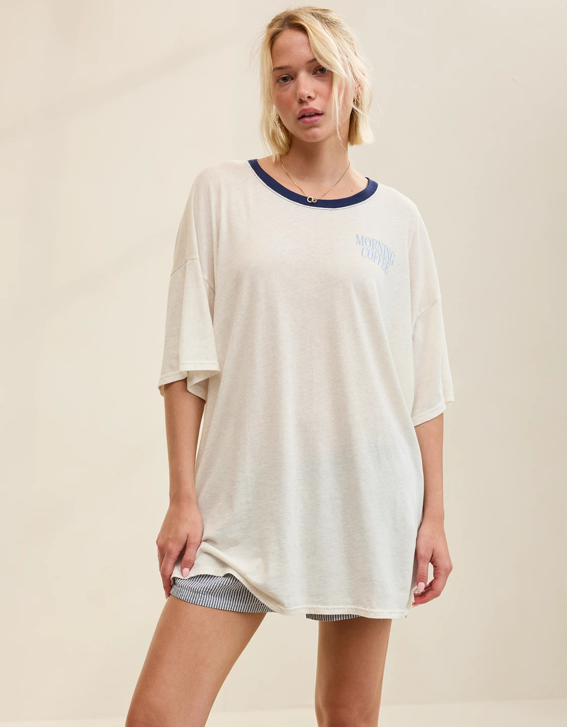 OVERSLEPT by Aerie Sleep Happens Night Tee | Aerie