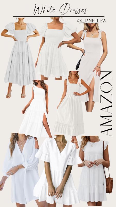 White dresses = Summer dresses🤍

•Follow for more styles!!•

#summer #dress #white 

#LTKTravel #LTKWedding #LTKSeasonal