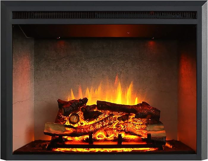 RICHFLAME 33 Inches, Edward Electric Fireplace Insert with Fire Crackling Sound, Weathered Concre... | Amazon (US)