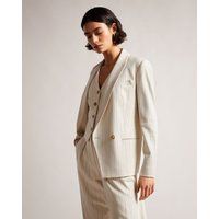 Women's Relaxed Pinstripe Suit Jacket in Cream, Kllara | Ted Baker (US)