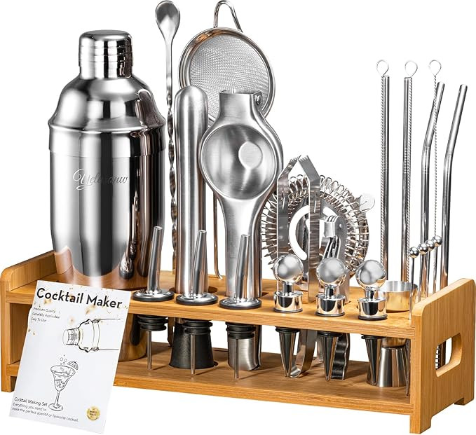 26-Piece Cocktail Shaker Set - Bartender Kit with Stand, Shakers for Cocktail with All Shakers Ba... | Amazon (US)