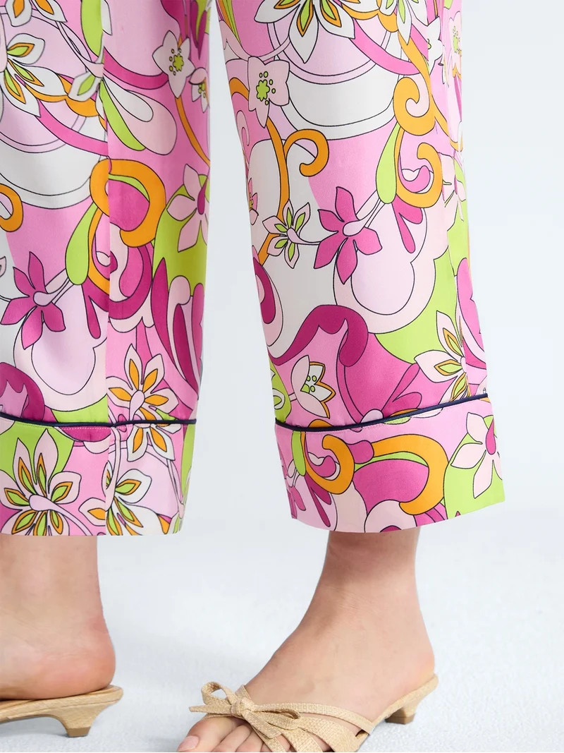 Free Assembly Women's and Women's Plus Cropped Silk Day Jama Pants, 27" Inseam, Sizes XS-4X - Wal... | Walmart (US)