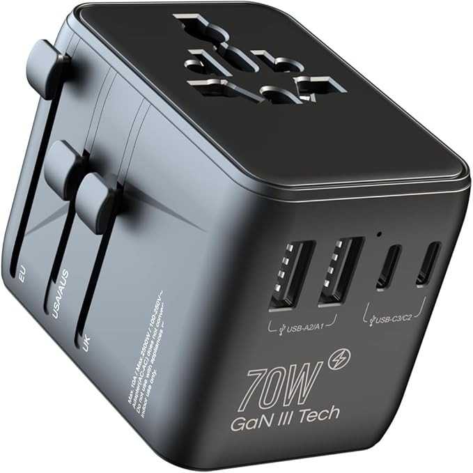 70W International European Travel Plug Adapter - HICHOR Fast Universal Travel Plug Adapter for US... | Amazon (US)