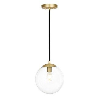 Light Society Tesler Globe Pendant (Clear/Brass) | Overstock