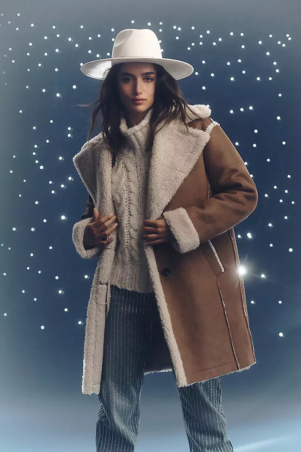 Faux-Shearling Coat Jacket | Anthropologie (US)