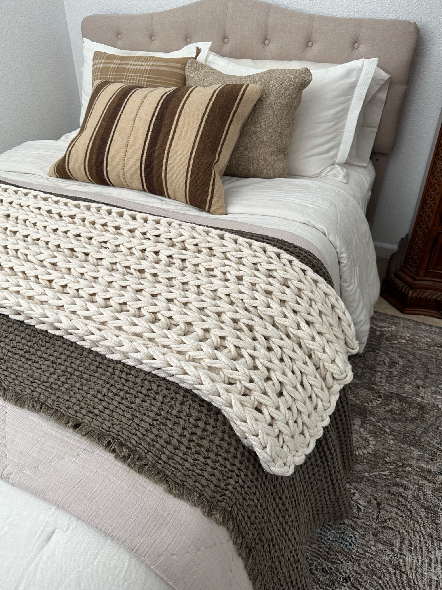 In the process of making our guest room moody for fall! This throw blanket is EVERYTHING! 

Find more content on Instagram @amandadealdesigns for more sources and daily finds from crate & barrel, CB2, Amber Lewis, Loloi, west elm, pottery barn, rejuvenation, William & Sonoma, amazon, shady lady tree, interior design, home decor, studio mcgee x target, bedroom furniture, living room, bedroom, bedroom styling, restoration hardware, end table, side table, framed art, vintage art, wall decor, area rugs, runners, vintage rug, target finds, sale alert, tj maxx, Marshall’s, home goods, table lamps, threshold, target, wayfair finds, Turkish pillow, Turkish rug, sofa, couch, dining room, high end look for less, kirkland’s, Ballard designs, wayfair, high end look for less, studio mcgee, mcgee and co, target, world market, sofas, loveseat, bench, magnolia, joanna gaines, pillows, pb, pottery barn, nightstand, throw blanket, target, joanna gaines, hearth & hand, floor lamp, world market, faux olive tree, throw pillow, lumbar pillows, arch mirror, brass mirror, floor mirror, designer dupe, counter stools, barstools, coffee table, nightstands, console table, sofa table, dining table, dining chairs, arm chairs, dresser, chest of drawers, Kathy kuo, LuLu and Georgia

#LTKhome #LTKfindsunder100 #LTKSeasonal