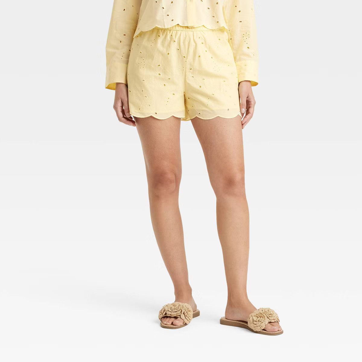 Women's High-Rise Eyelet Boxer Pull-On Shorts - A New Day™ | Target