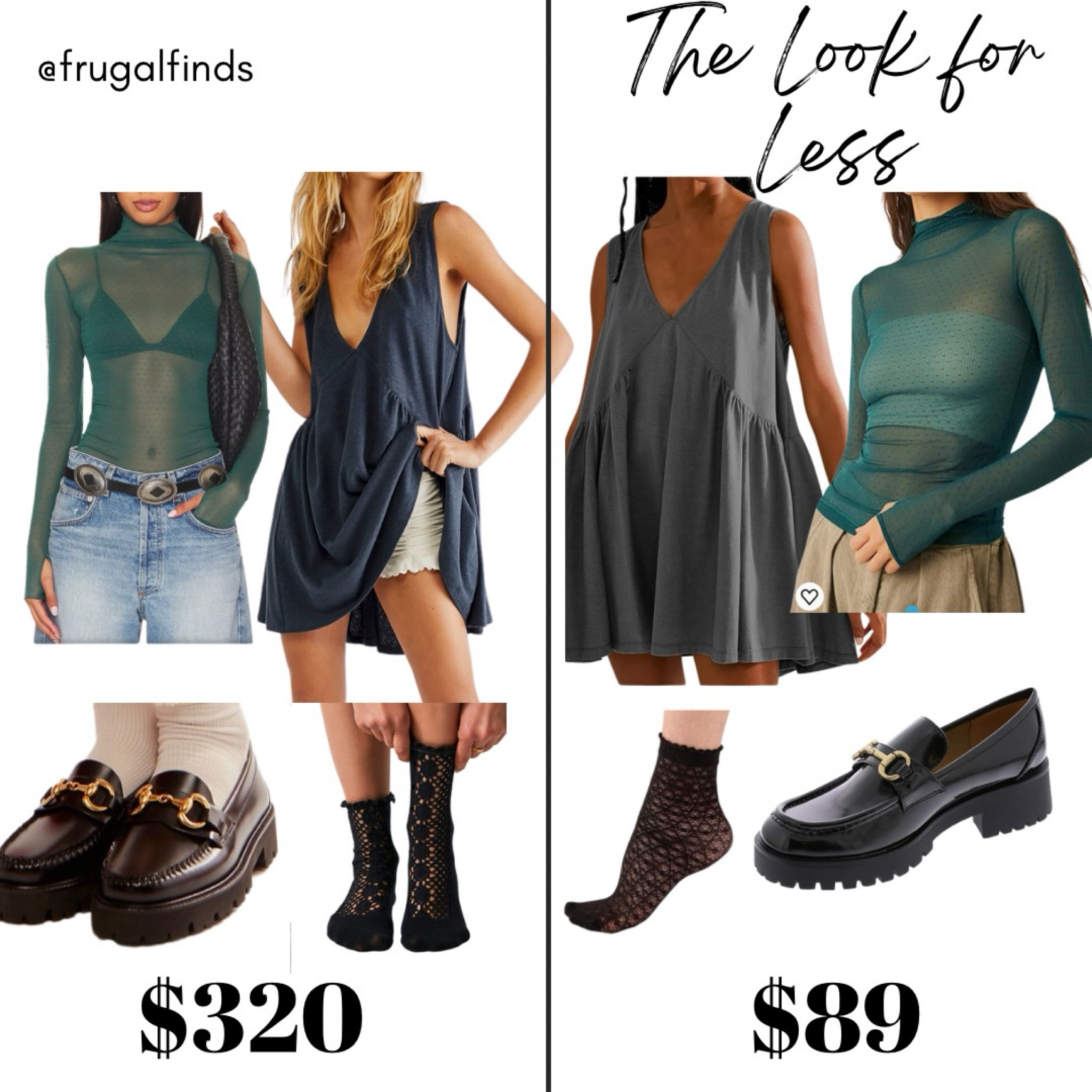 The Look for Less! $320 vs $89 for the entire outfit! And those loafers? I’m obsessed.

#LTKfindsunder50 #LTKstyletip #LTKsalealert