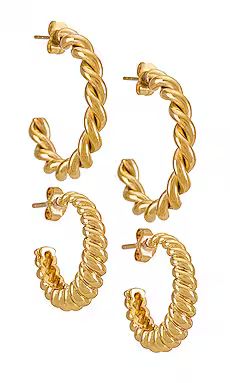 petit moments Zoe & Gold Croissant Hoops Earrings in Gold from Revolve.com | Revolve Clothing (Global)