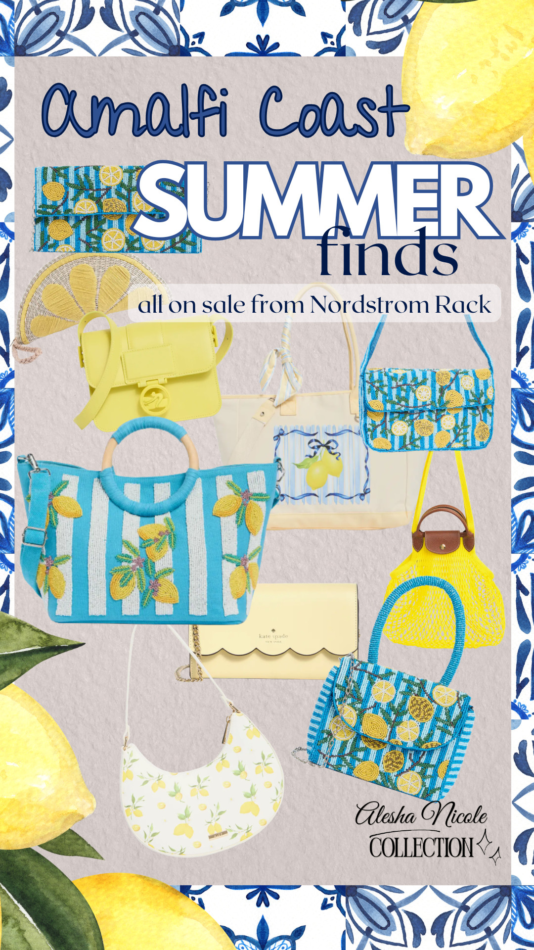 🍋✨ Amalfi Coast Style, Nordstrom Rack Prices

If you're dreaming of an Italian summer, these lemon-inspired handbags from Nordstrom Rack are giving major Capri and Amalfi Coast vibes — and many are currently marked down up to 70% off. From beaded citrus bags to chic straw styles, they're the perfect accessory for vacation outfits, resort wear, and sunny summer days.

Shop my favorite lemon handbag finds before they're gone! 🍋💛

Comment LEMON and I'll send you the links.

#NordstromRackFinds #AmalfiCoastStyle #CapriStyle #ItalianSummer #LemonStyle #ResortWear #VacationStyle #SummerAccessories #NordstromRack #LTKStyle #ShopMyLook #CapriFashion #PositanoStyle #AleshaNicoleCollection 🍋✨💛

#LTKTravel #LTKootd #LTKSaleAlert #LTKTravel