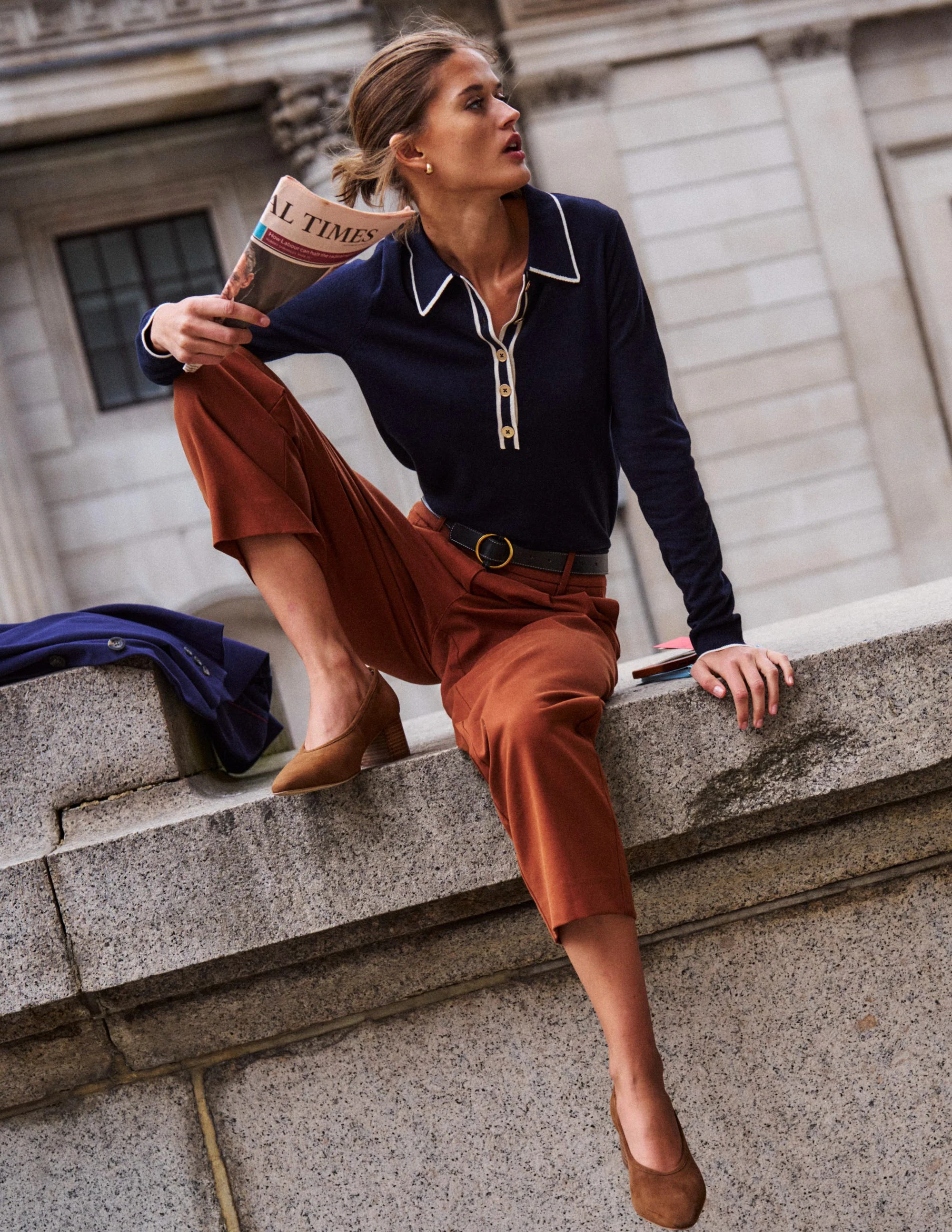 Liz Henley Jumper-Navy | Boden UK