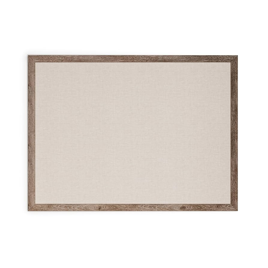 U Brands Linen Bulletin Board, 47"x35", Rustic Wood Style Frame, Industrial Grade Pinning Surface | Amazon (US)