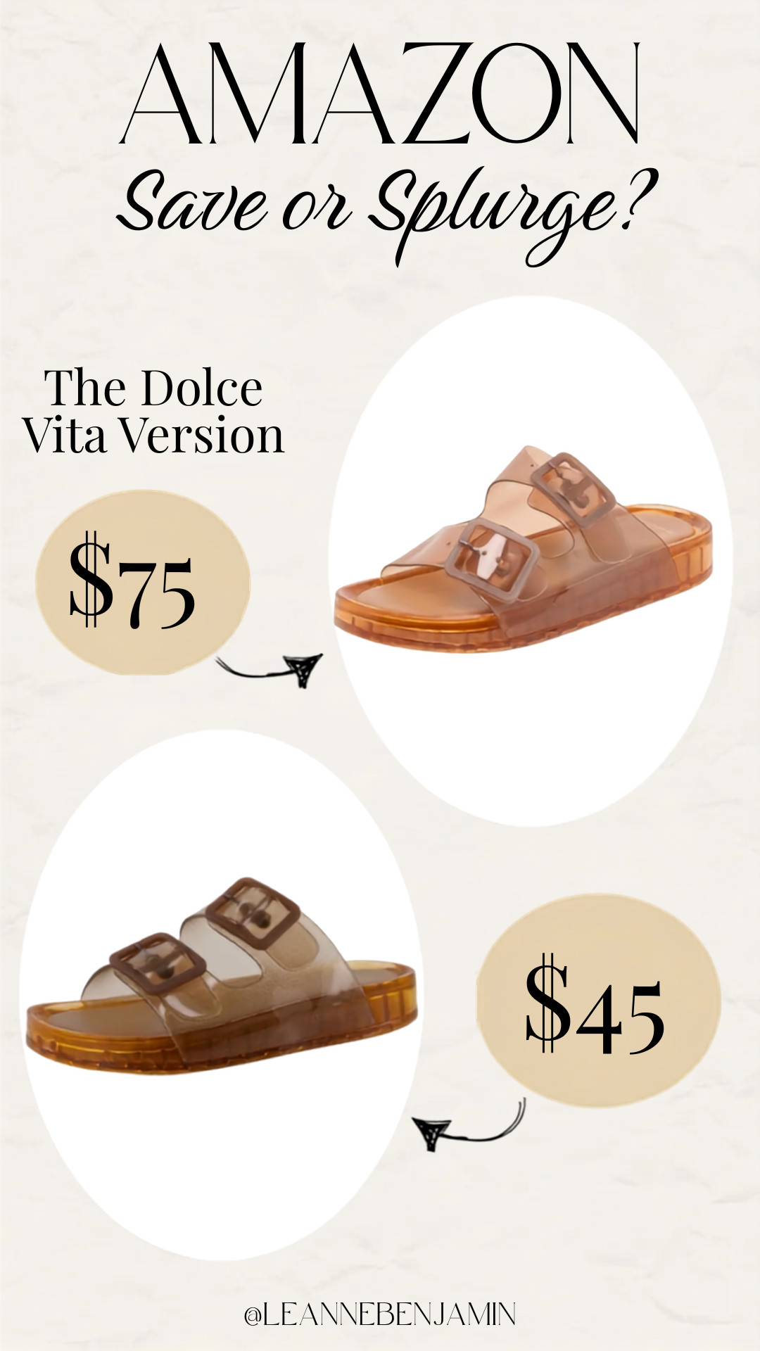 Would you save or splurge on these adorable jelly slides? I got the Amazon version and absolutely love them! 

 #LTKootd #LTKOver40 #LTKSaleAlert